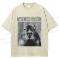 Unisex Capybara My Honest Reaction Printed Washed Tee