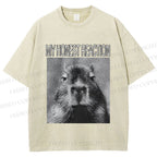 Unisex Capybara My Honest Reaction Printed Washed Tee