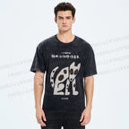 Unisex Japanese Dog Printed Washed Tee