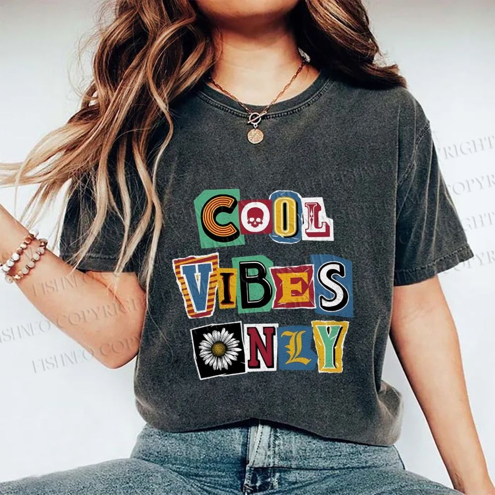 Unisex Cool Vibe Only Printed Washed Tee