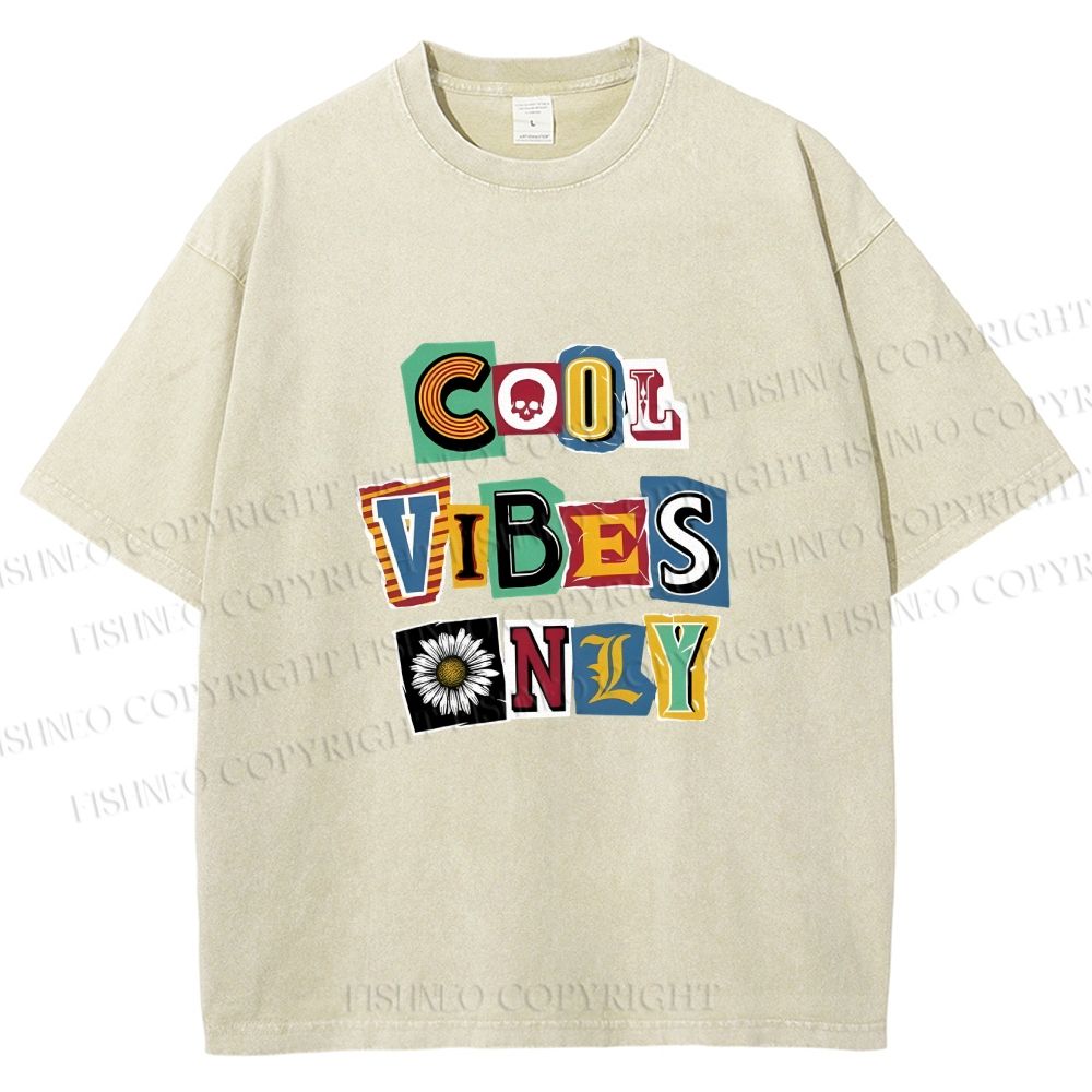 Unisex Cool Vibe Only Printed Washed Tee