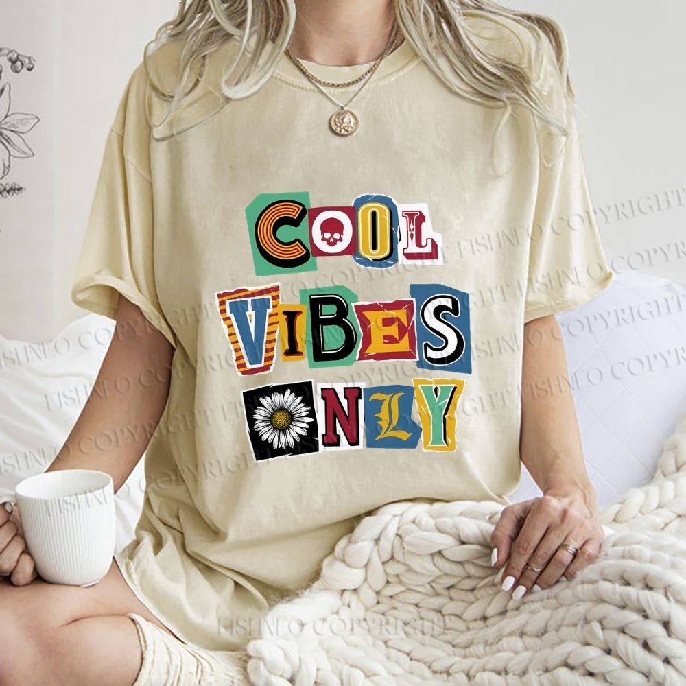 Unisex Cool Vibe Only Printed Washed Tee