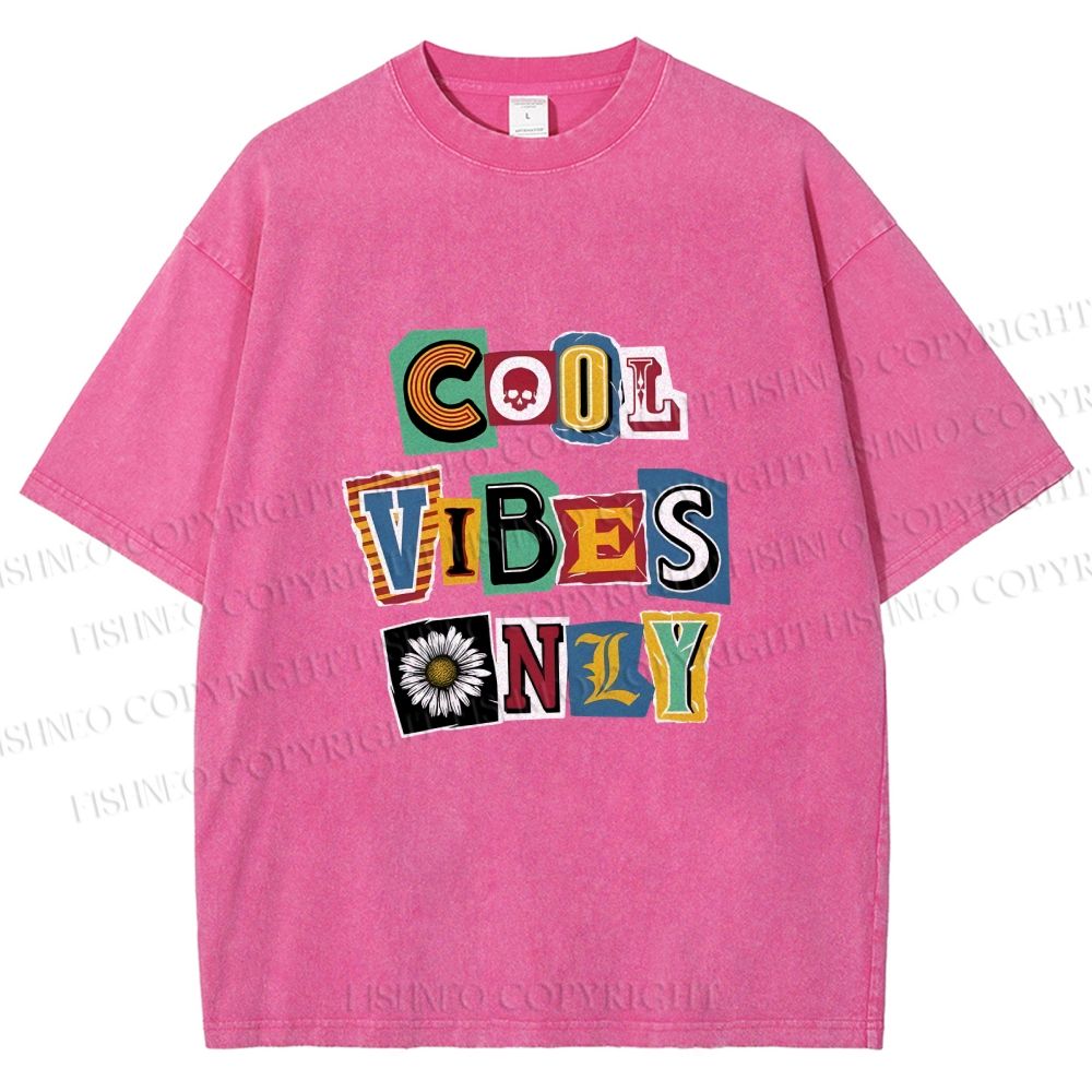 Unisex Cool Vibe Only Printed Washed Tee