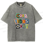 Unisex Cool Vibe Only Printed Washed Tee