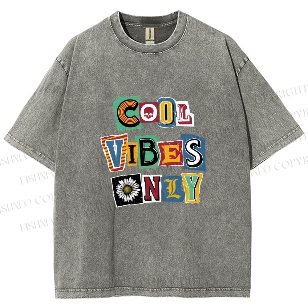 Unisex Cool Vibe Only Printed Washed Tee