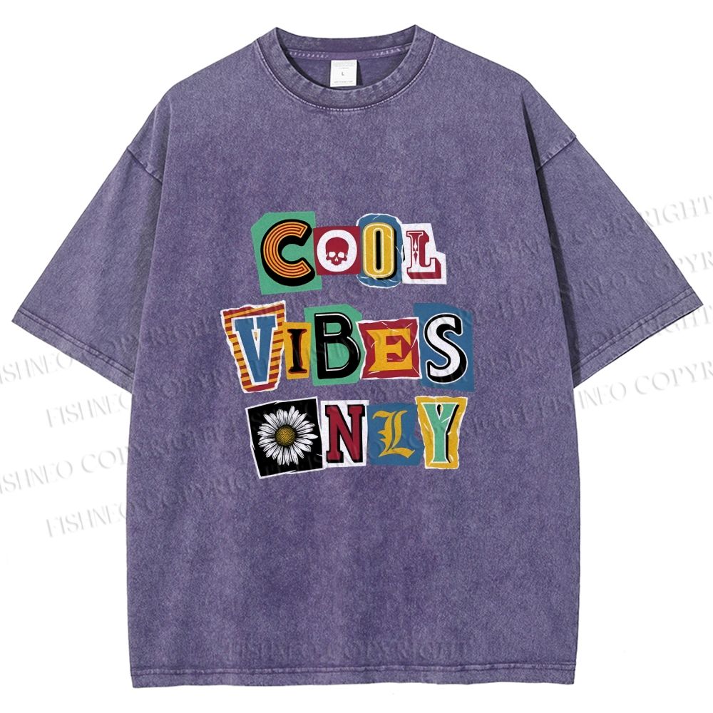 Unisex Cool Vibe Only Printed Washed Tee