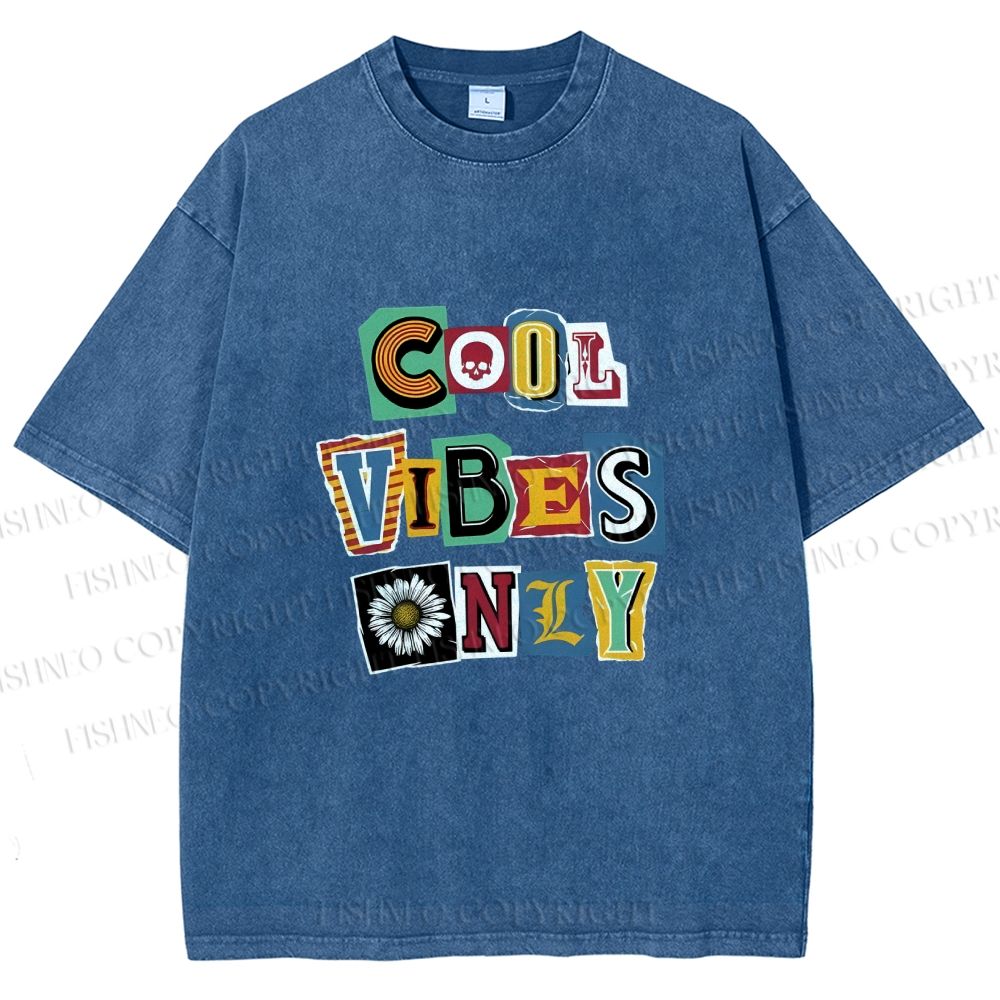 Unisex Cool Vibe Only Printed Washed Tee