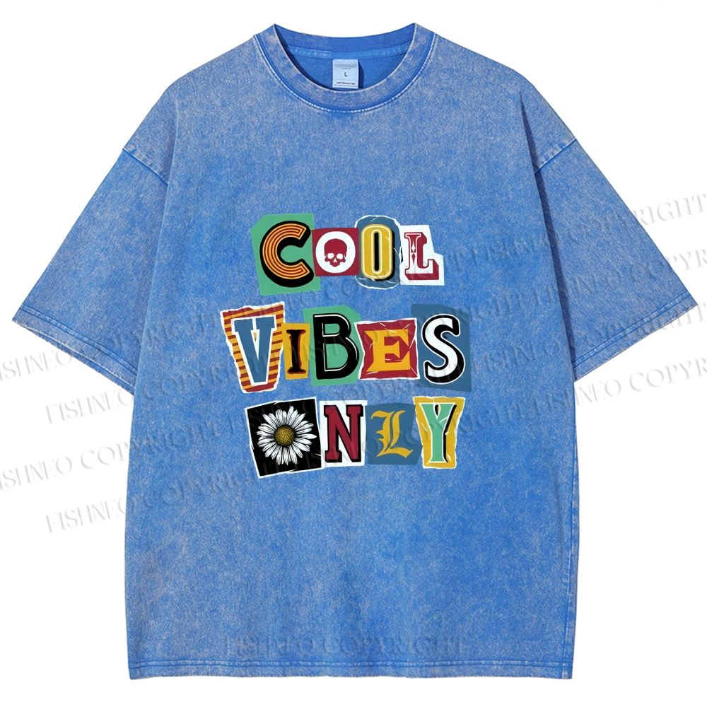 Unisex Cool Vibe Only Printed Washed Tee