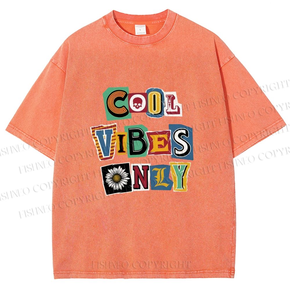 Unisex Cool Vibe Only Printed Washed Tee
