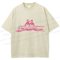 Unisex Funny Leopard Printed Washed Tee