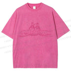 Unisex Funny Leopard Printed Washed Tee