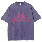 Unisex Funny Leopard Printed Washed Tee