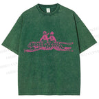 Unisex Funny Leopard Printed Washed Tee