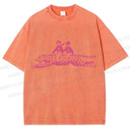 Unisex Funny Leopard Printed Washed Tee