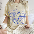 Unisex Funny Leopard Printed Washed Tee