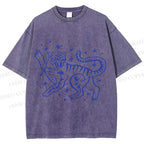 Unisex Funny Leopard Printed Washed Tee