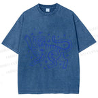 Unisex Funny Leopard Printed Washed Tee