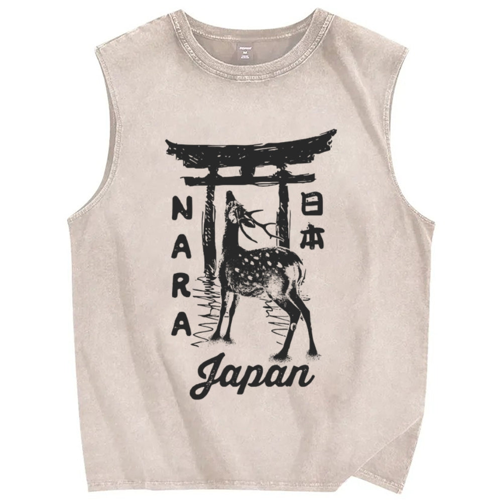 Nara Japan Vintage Distressed Washed Tank Top
