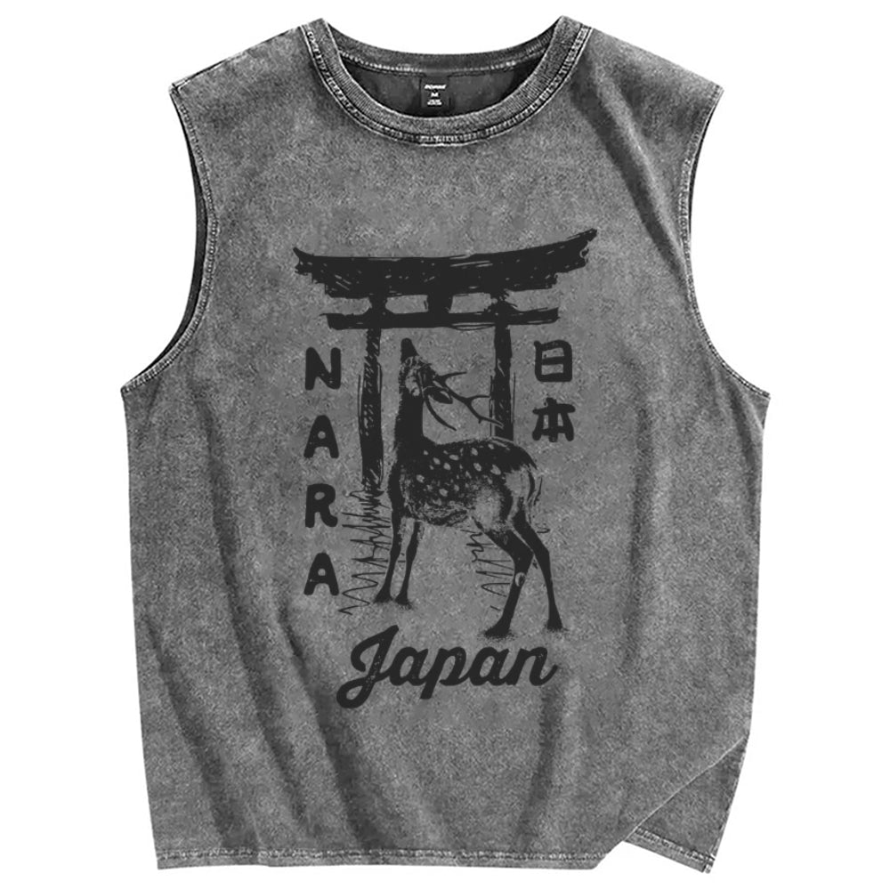 Nara Japan Vintage Distressed Washed Tank Top