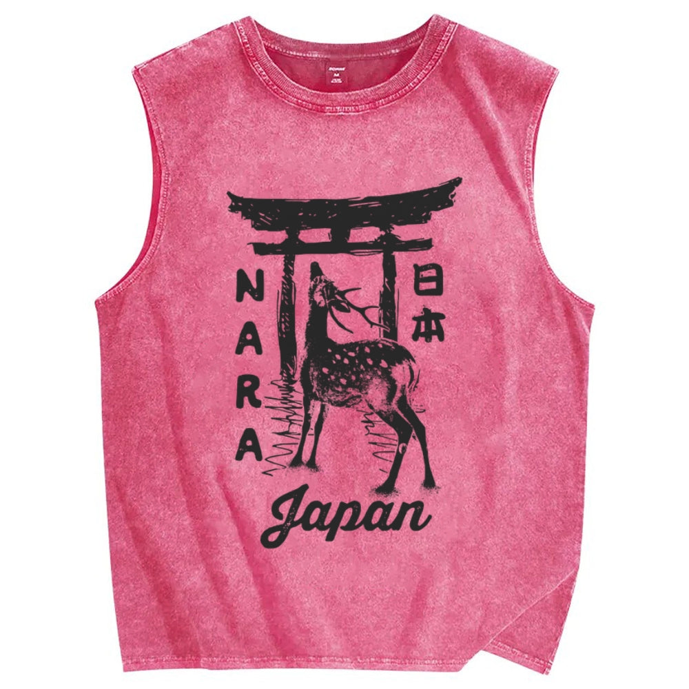 Nara Japan Vintage Distressed Washed Tank Top