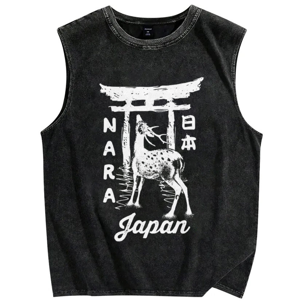 Nara Japan Vintage Distressed Washed Tank Top