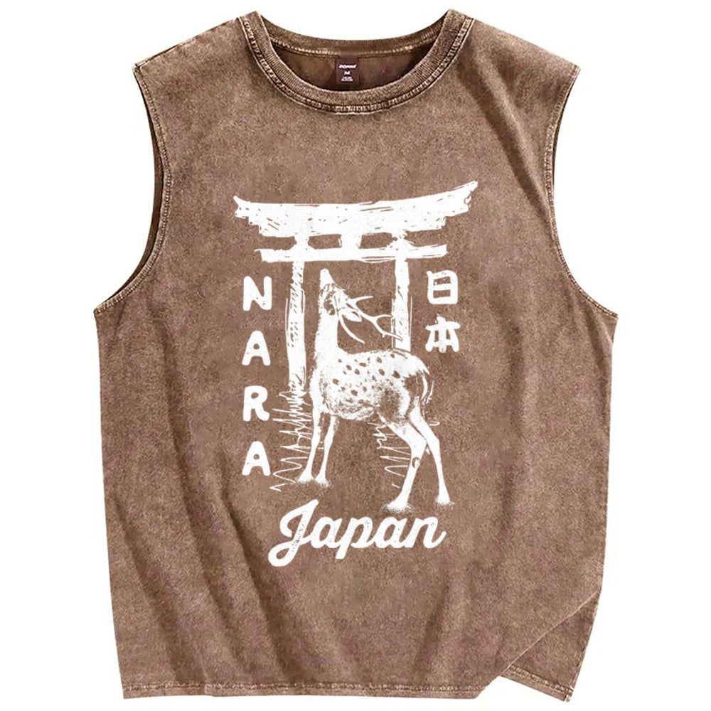 Nara Japan Vintage Distressed Washed Tank Top
