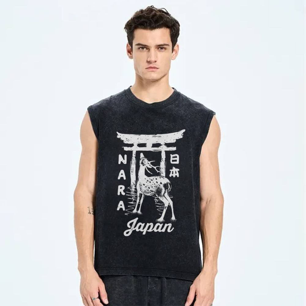 Nara Japan Vintage Distressed Washed Tank Top
