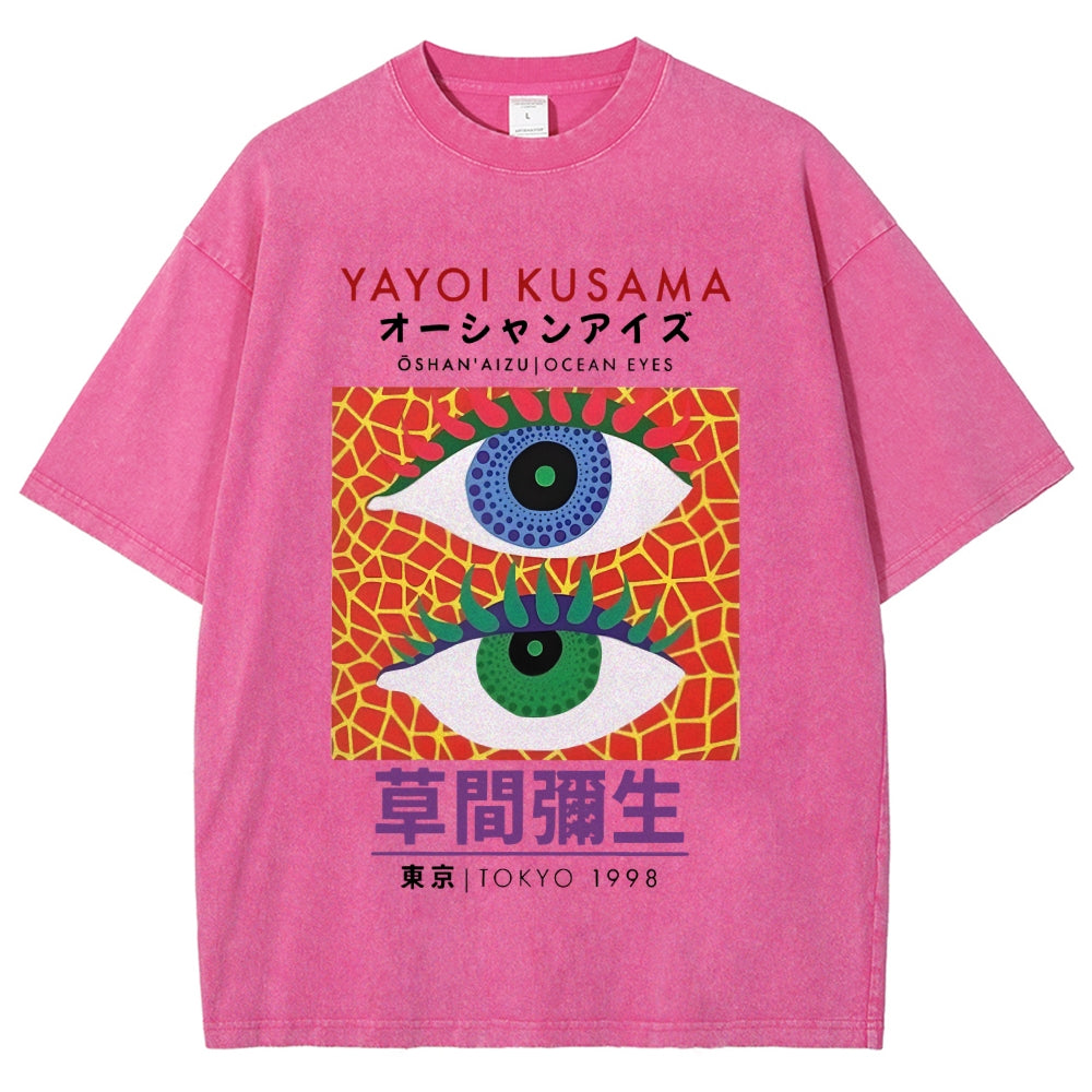 Yayoi Kusama Vintage Wash Japanese Design T-Shirt