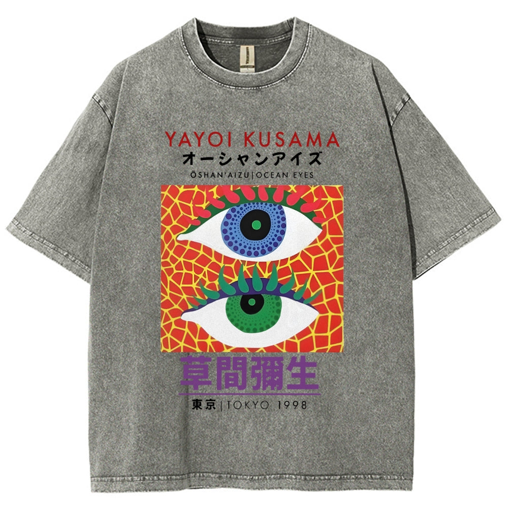 Yayoi Kusama Vintage Wash Japanese Design T-Shirt