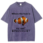 Fish Looking For Son Washed T-Shirt