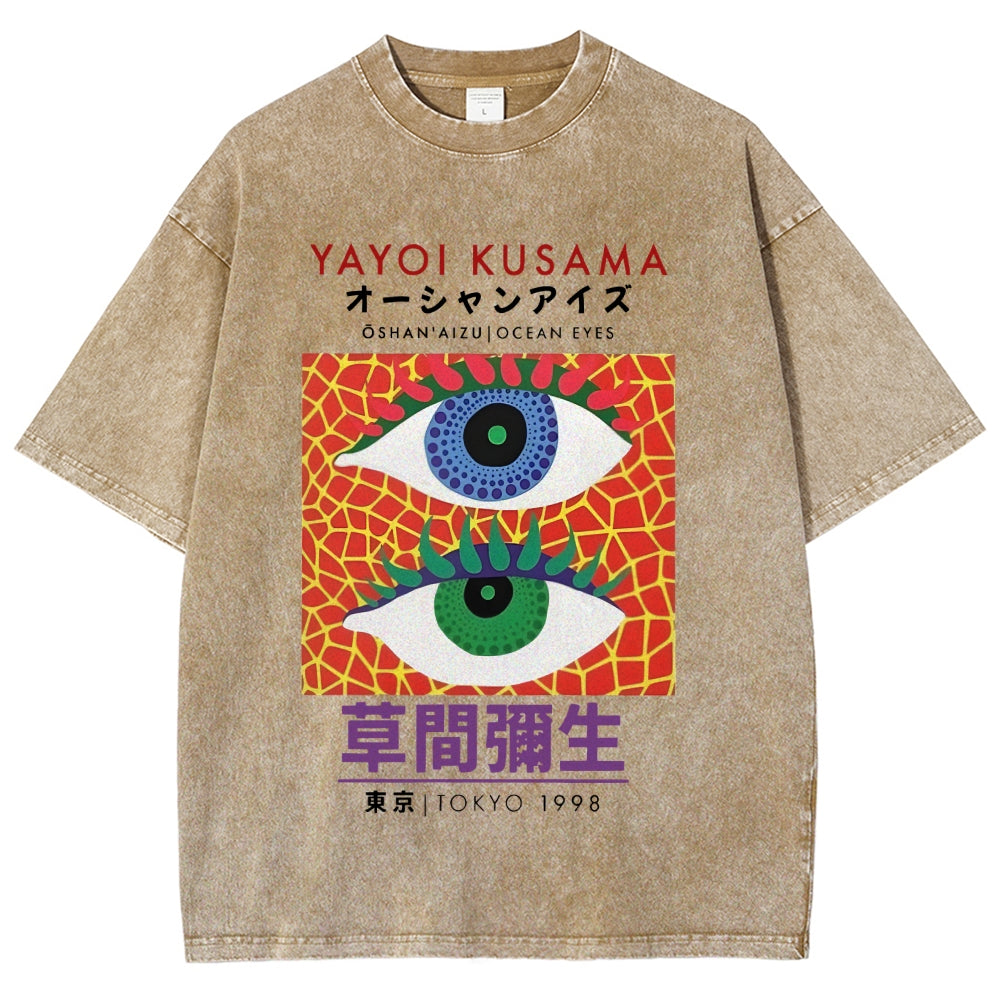 Yayoi Kusama Vintage Wash Japanese Design T-Shirt