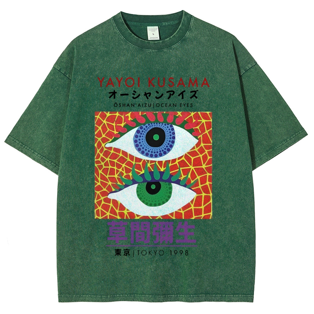 Yayoi Kusama Vintage Wash Japanese Design T-Shirt