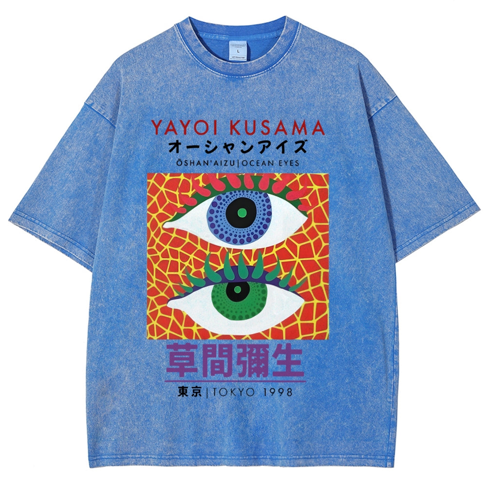 Yayoi Kusama Vintage Wash Japanese Design T-Shirt