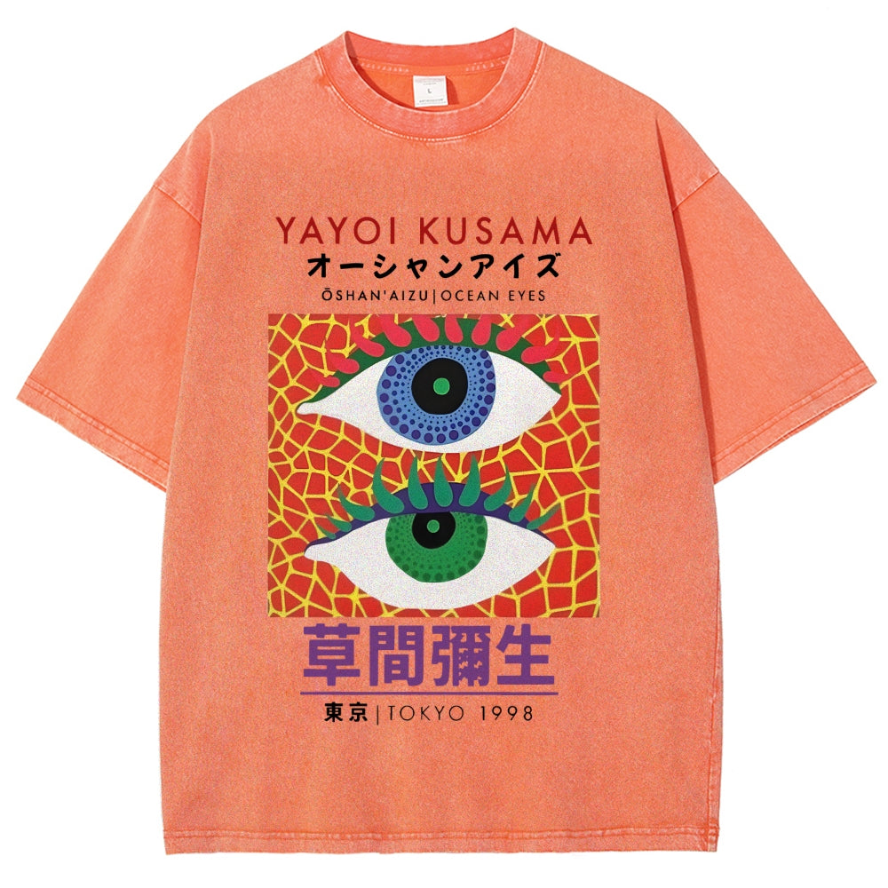 Yayoi Kusama Vintage Wash Japanese Design T-Shirt
