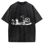 Funny Coffee Otter Vintage Washed T-shirt