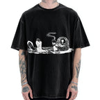 Funny Coffee Otter Vintage Washed T-shirt