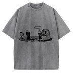 Funny Coffee Otter Vintage Washed T-shirt