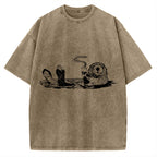 Funny Coffee Otter Vintage Washed T-shirt