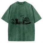 Funny Coffee Otter Vintage Washed T-shirt