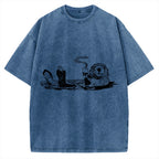 Funny Coffee Otter Vintage Washed T-shirt
