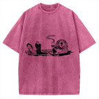 Funny Coffee Otter Vintage Washed T-shirt