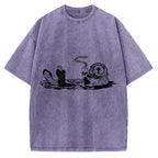 Funny Coffee Otter Vintage Washed T-shirt