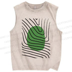 Unisex Artistic Geometry Printed Washed Tank Top