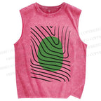 Unisex Artistic Geometry Printed Washed Tank Top