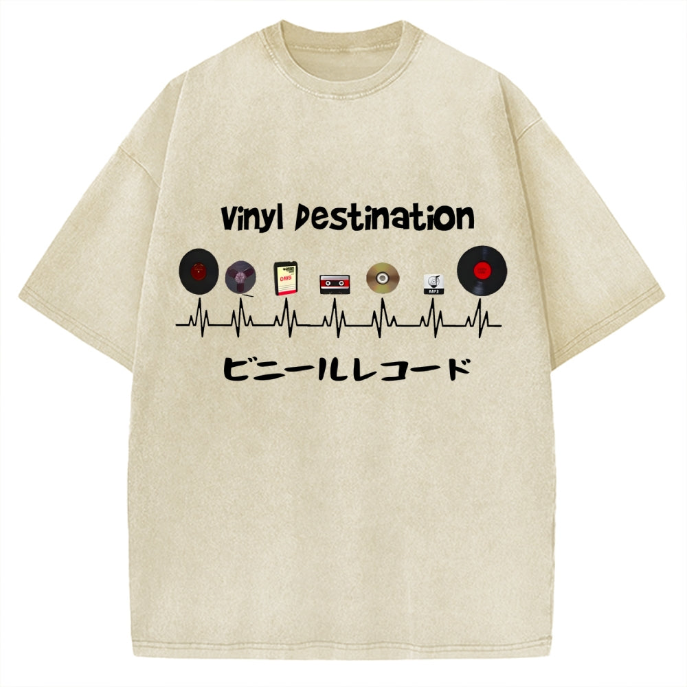Vinyl Record Vintage Washed T-shirt