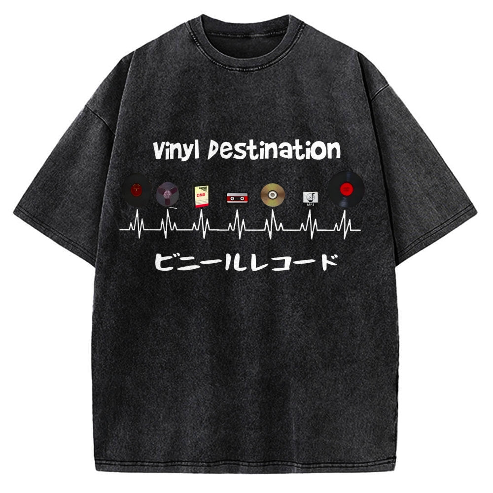 Vinyl Record Vintage Washed T-shirt