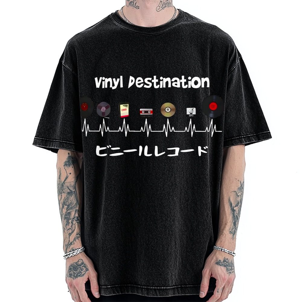Vinyl Record Vintage Washed T-shirt