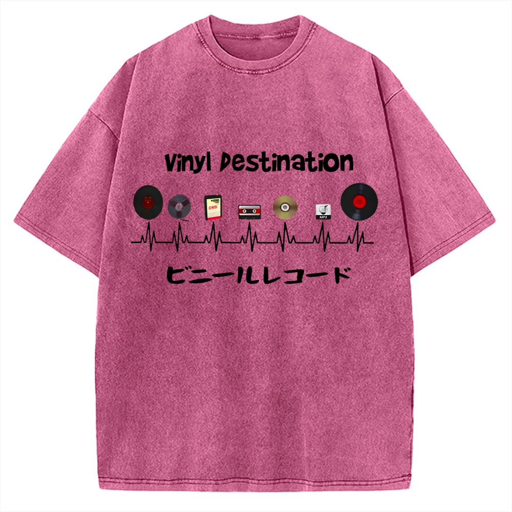 Vinyl Record Vintage Washed T-shirt