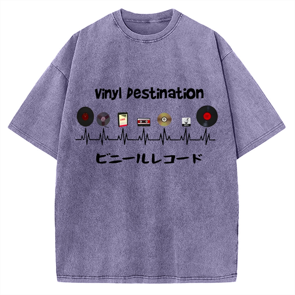 Vinyl Record Vintage Washed T-shirt