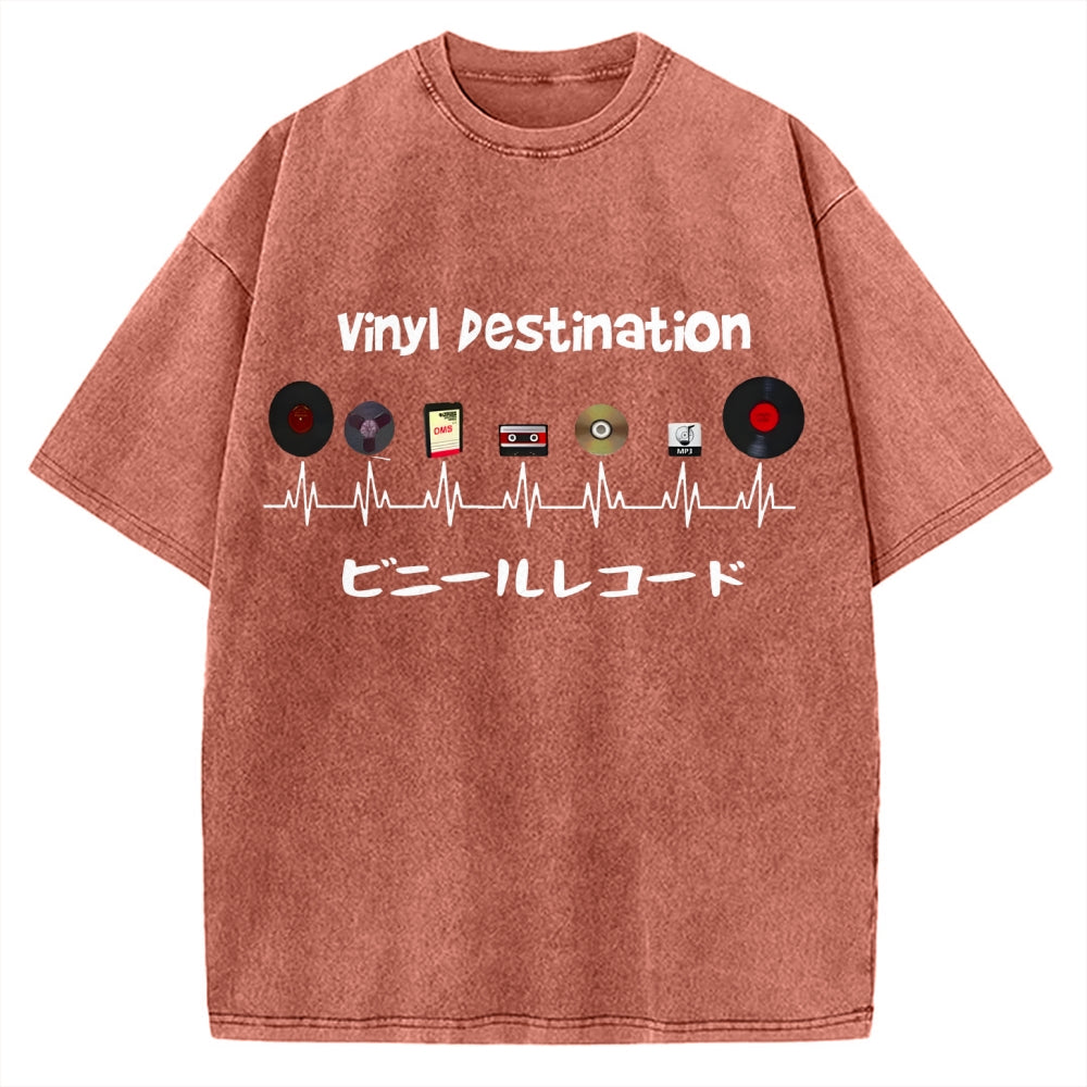 Vinyl Record Vintage Washed T-shirt